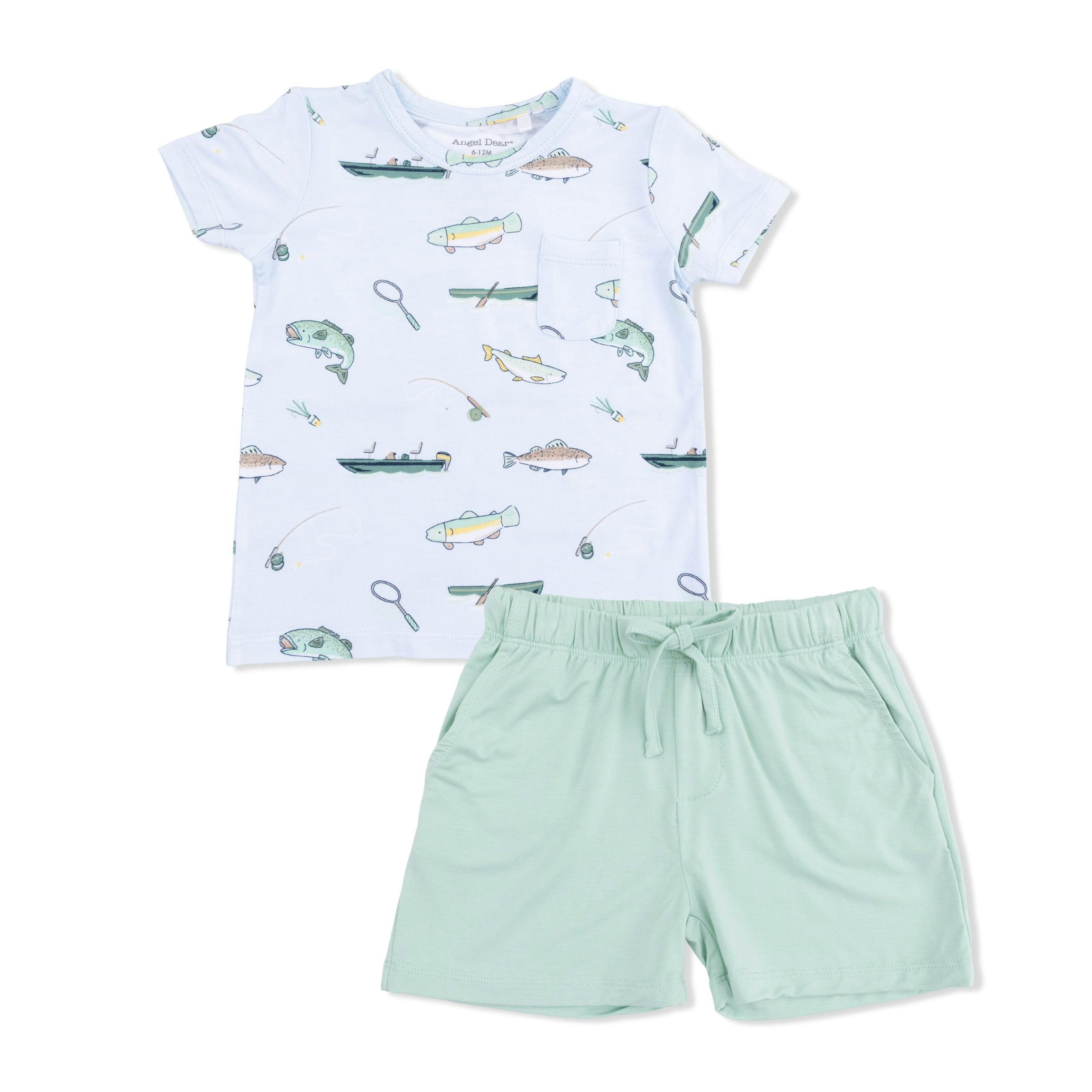 Fishing - Crew Neck Tee with Casual Short