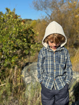 ERIN hooded shirt Blue/ grey plaid