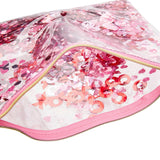 Packed Party Valentine XO Confetti Everything Pouch - Pink Red XOXO Confetti-Trapped Clear Vinyl Clutch Organizer, 8.75x7.75 Inch