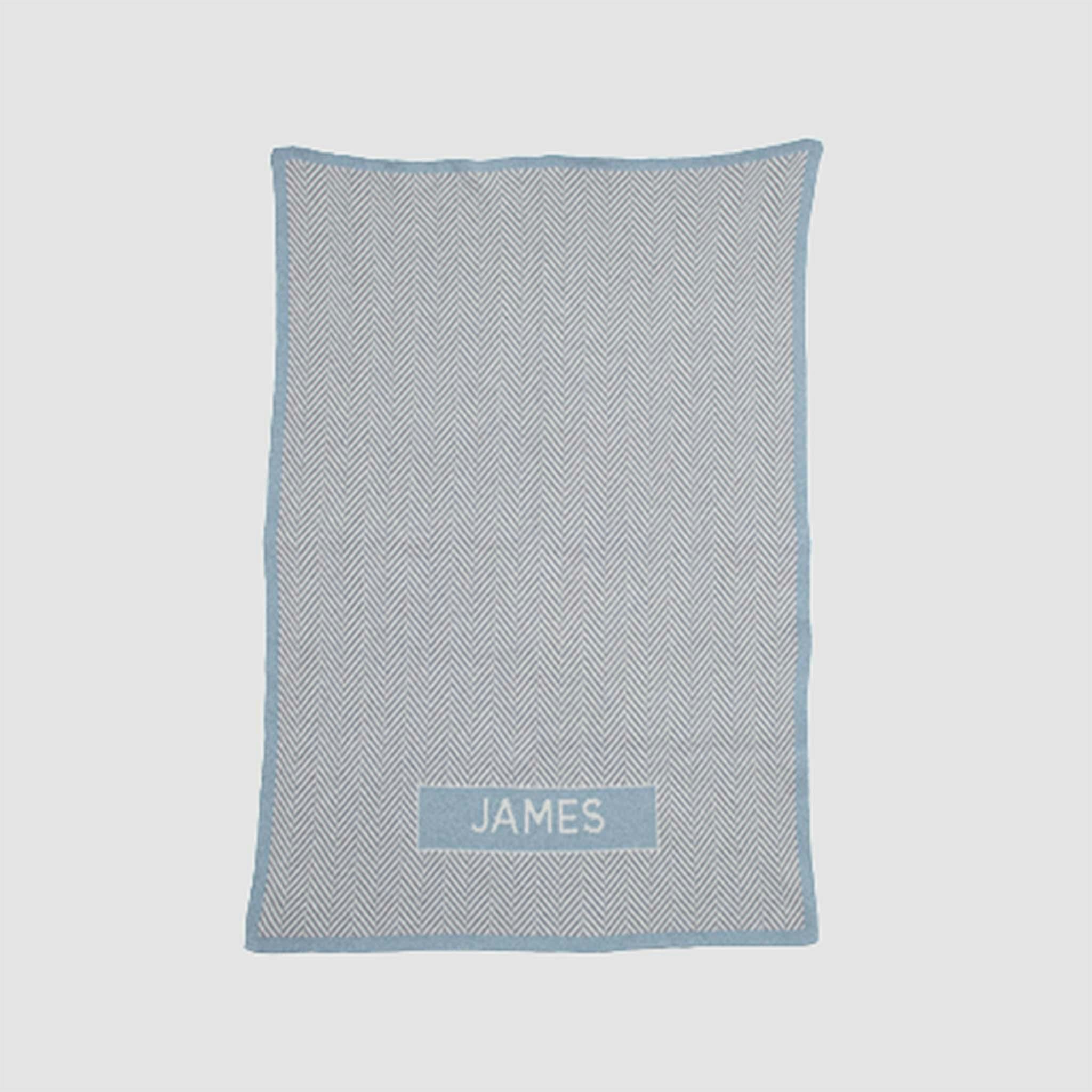 Monogrammed Herringbone Baby Blanket