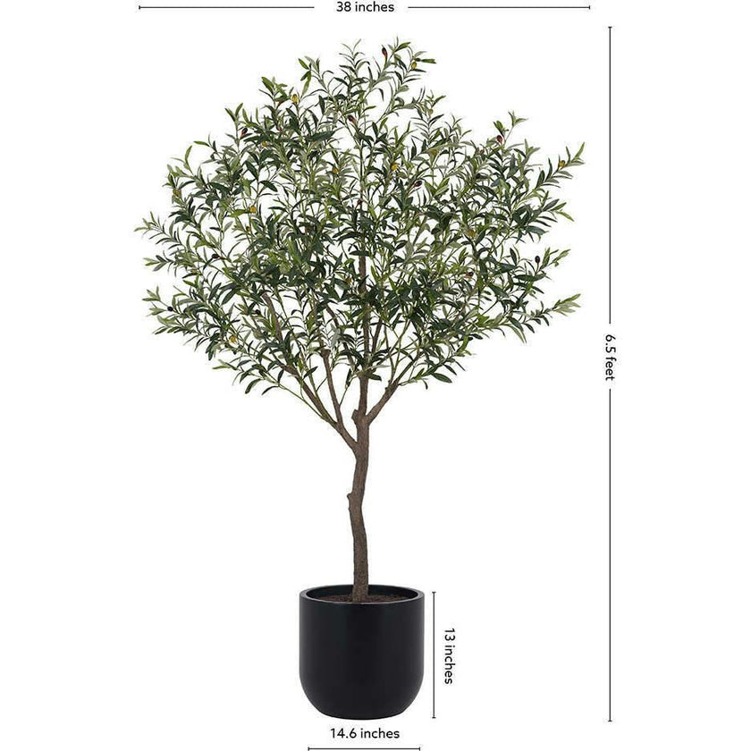 6.5' Faux Potted Olive Tree