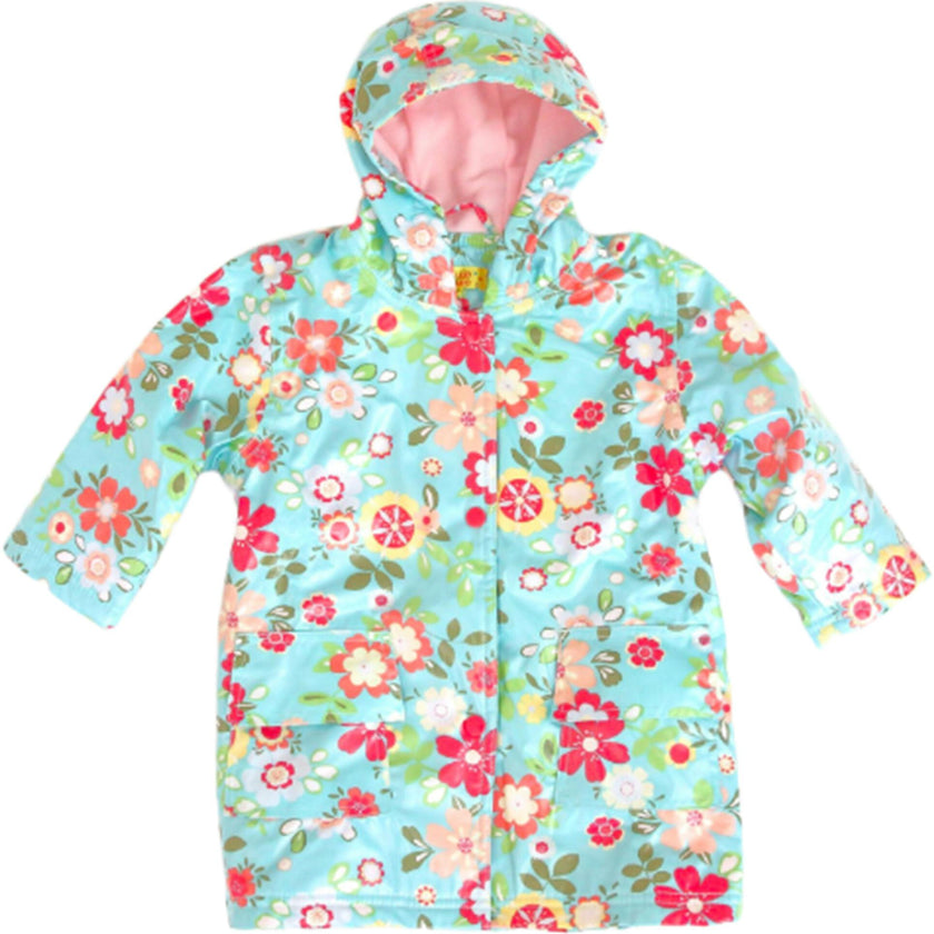 Blue Floral Raincoat