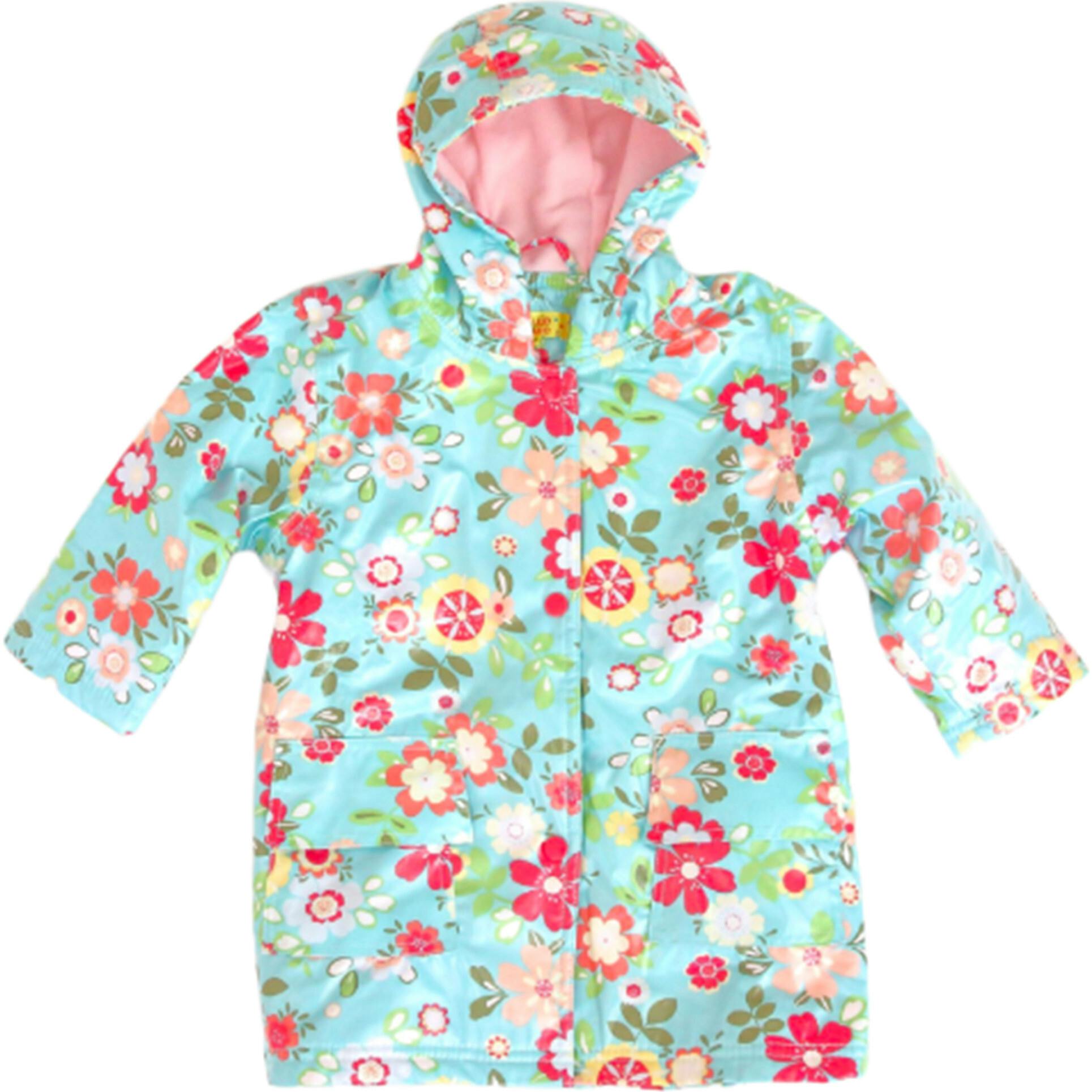 Blue Floral Raincoat