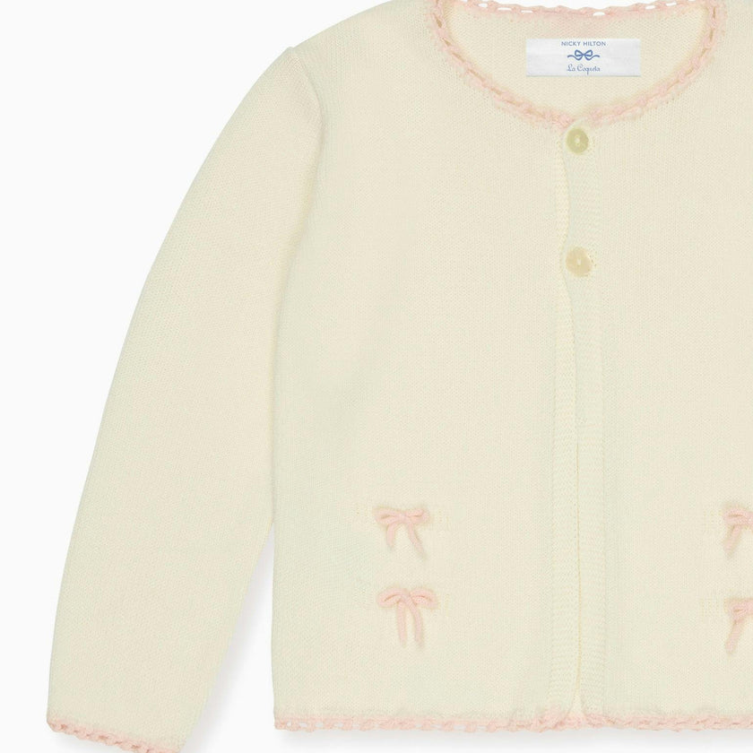 Nicky Hilton x La Coqueta Ivory Farrah Cotton Girl Cardigan