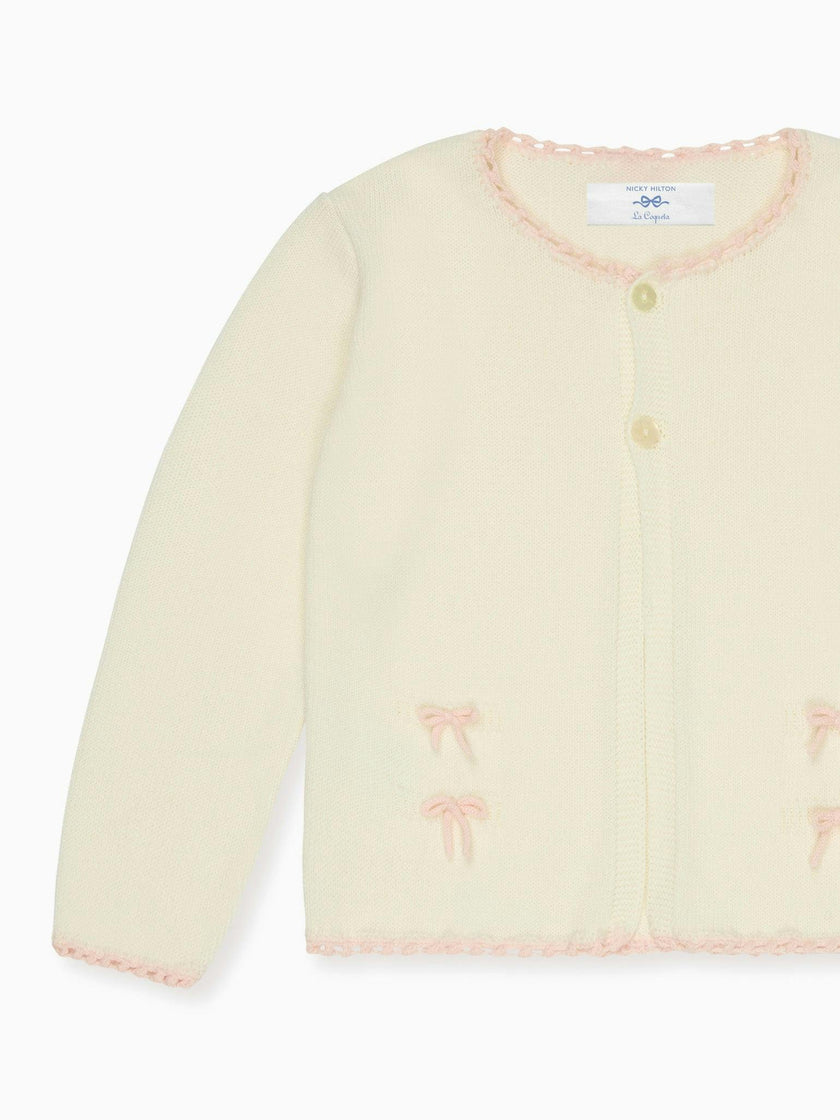 Nicky Hilton x La Coqueta Ivory Farrah Cotton Girl Cardigan