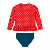 Polka Dot Rashguard Swimsuit