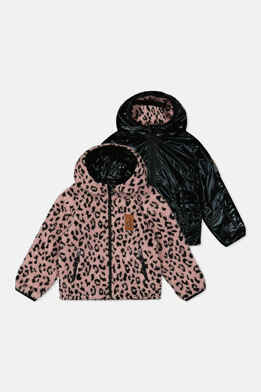 Reversible Mid-Season Jacket Pink And Black