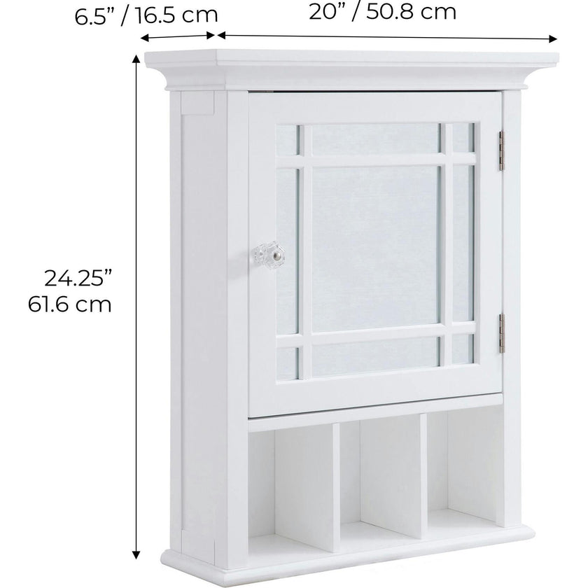 Neal Wooden Medicine Cabinet with Mirrored Door