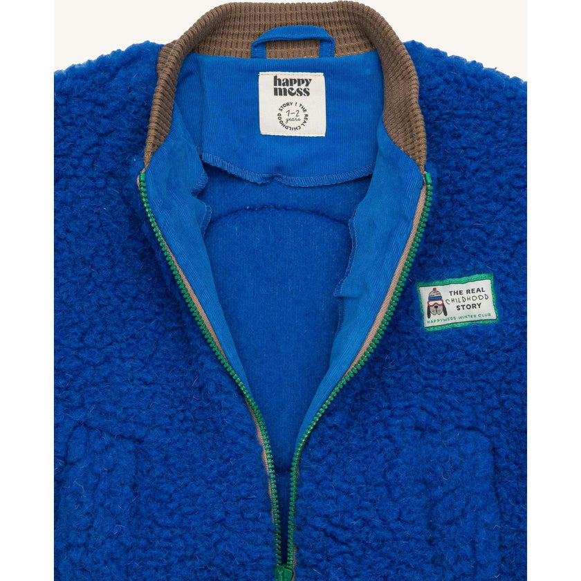 children's merino wool bomber jacket - cobalt