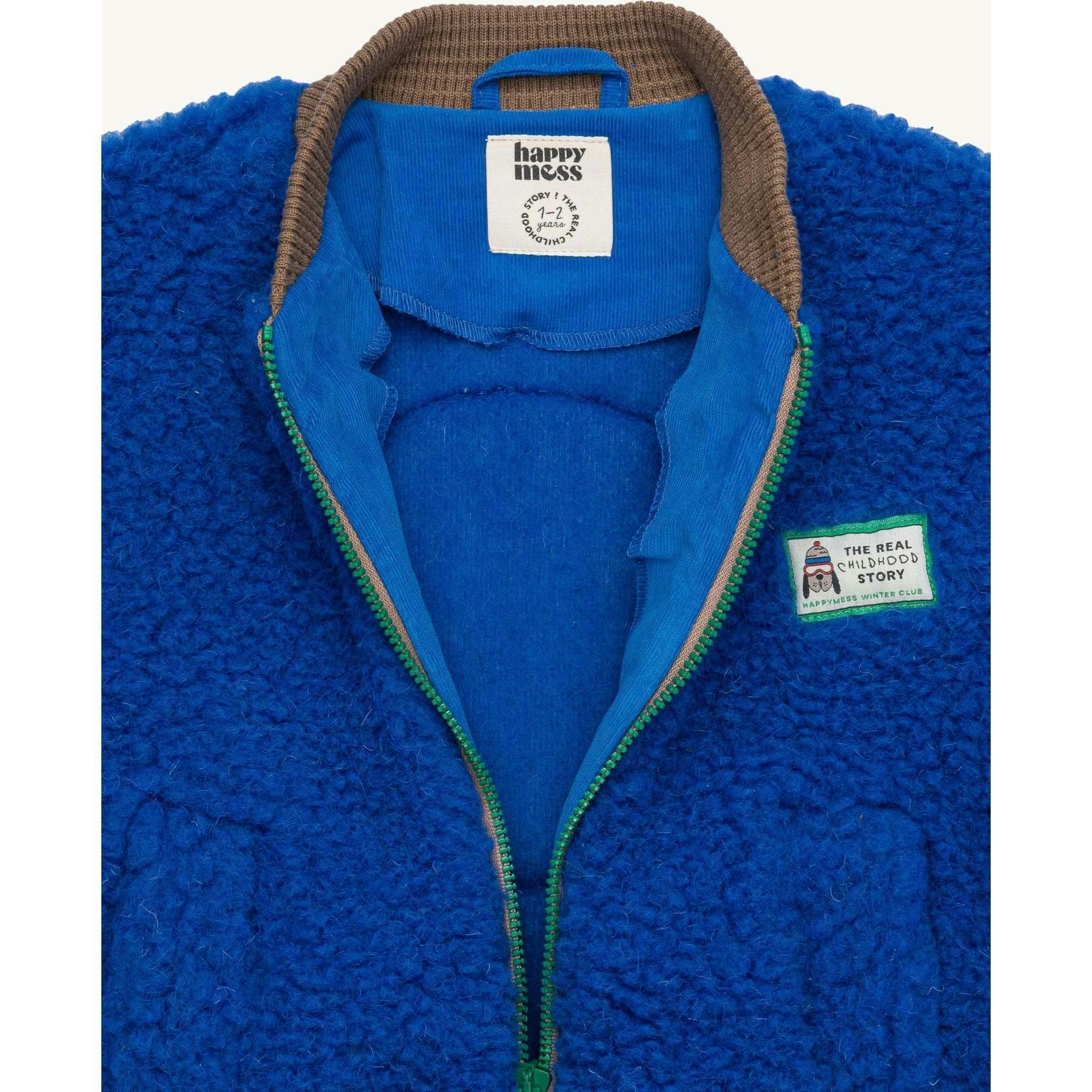 children's merino wool bomber jacket - cobalt