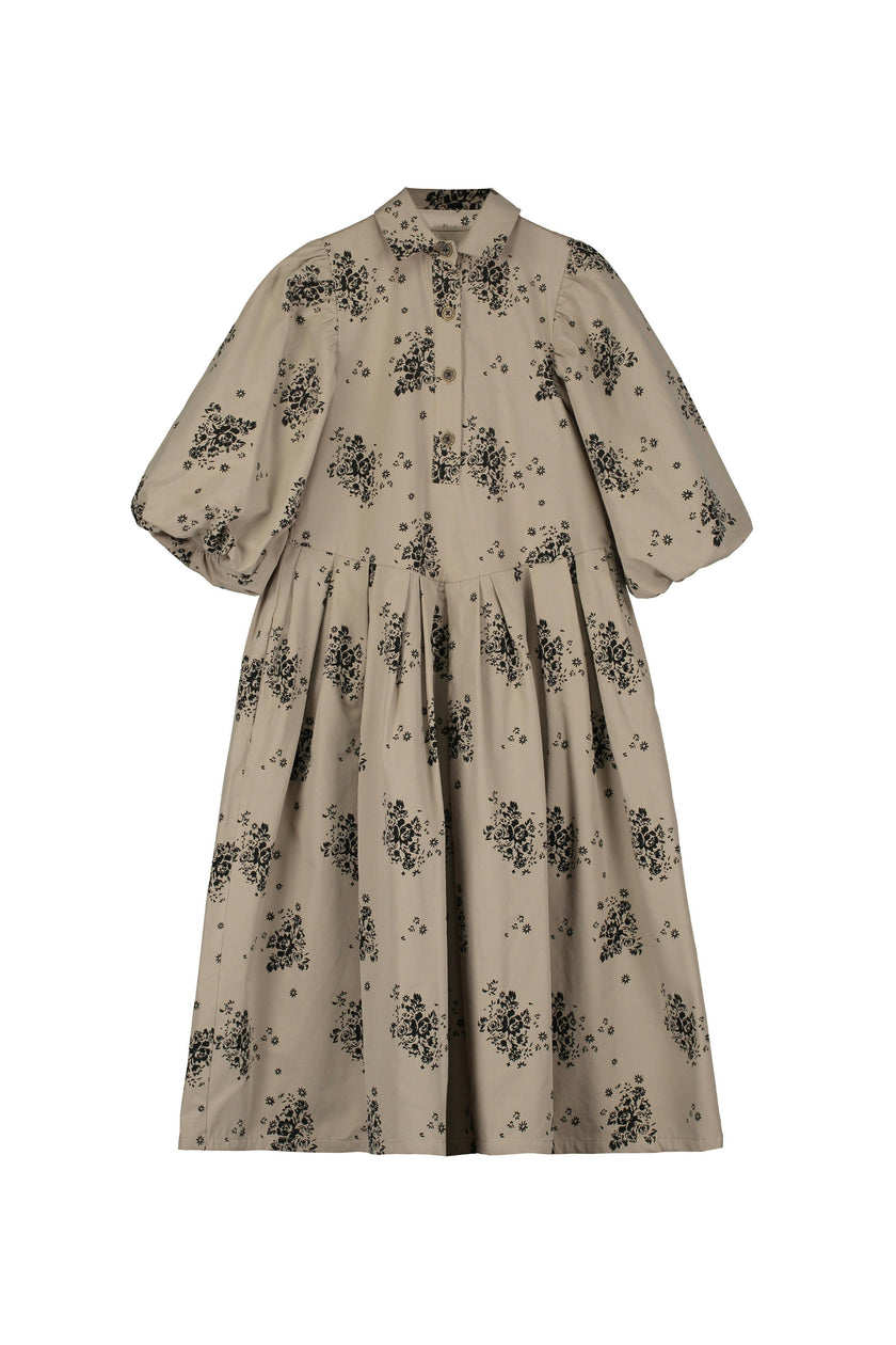 Lilly Pleated Dress Camel & Black