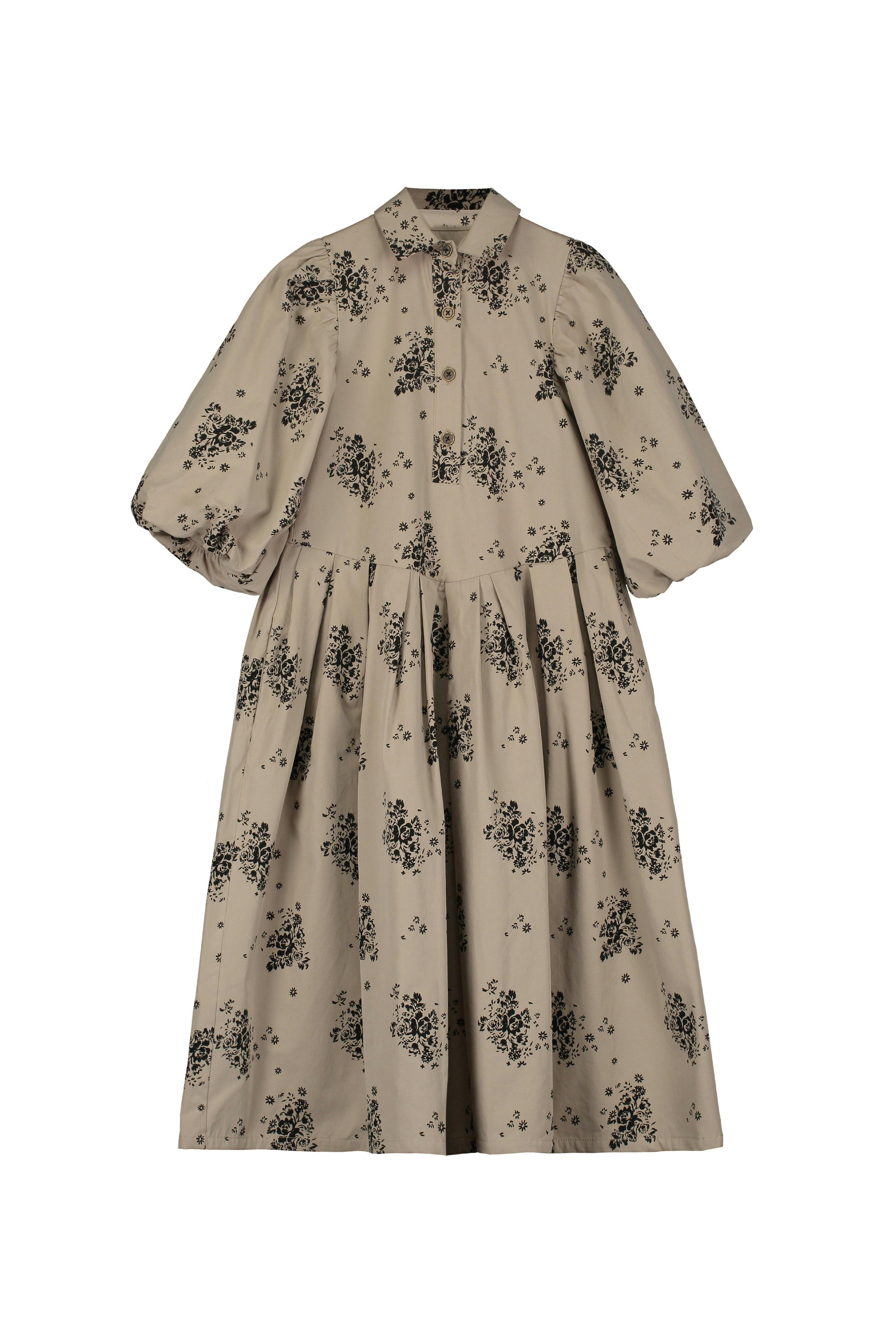 Lilly Pleated Dress Camel & Black