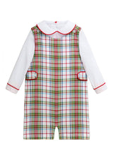 Button Tab John John Set - Douglas Plaid