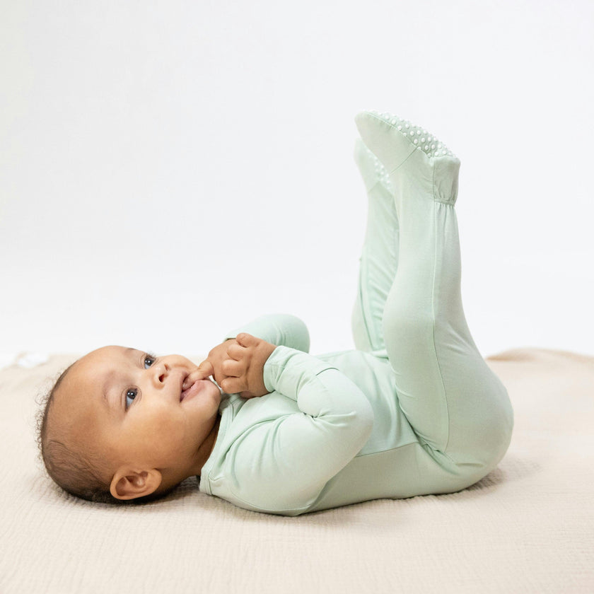 Solid Bok Choy - 2 Way Zipper Footie