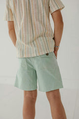 Boys Corduroy Shorts in Aqua Island