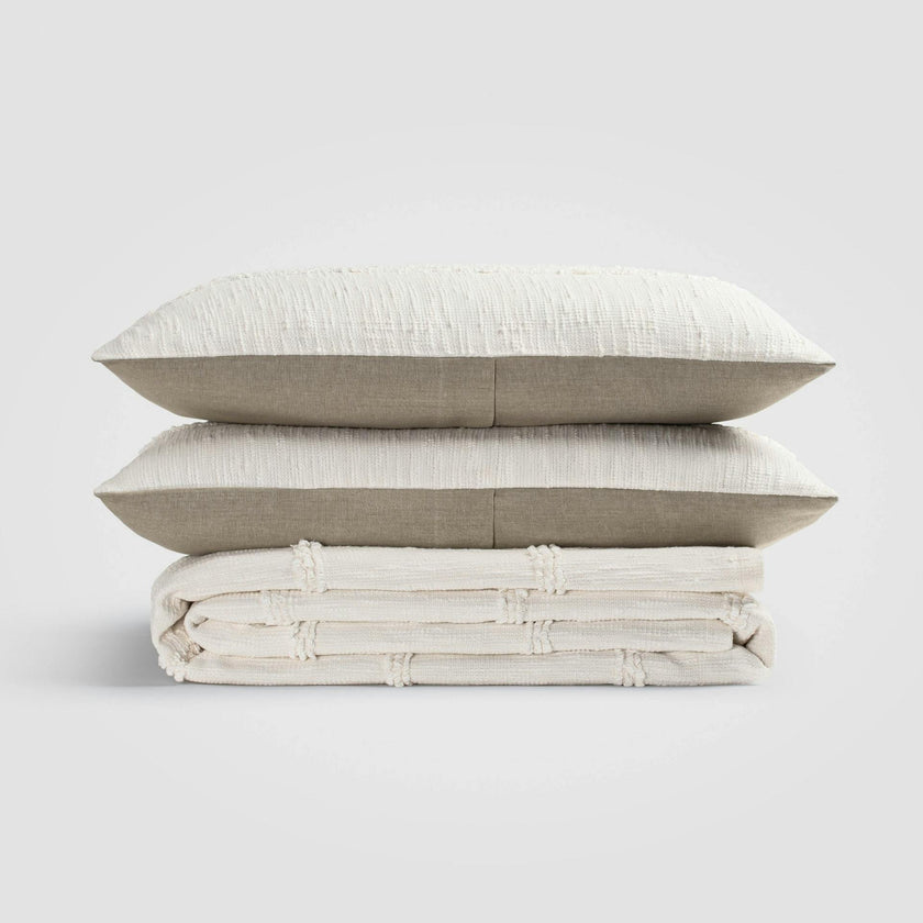 White Fringe Bedspread & Sham Set