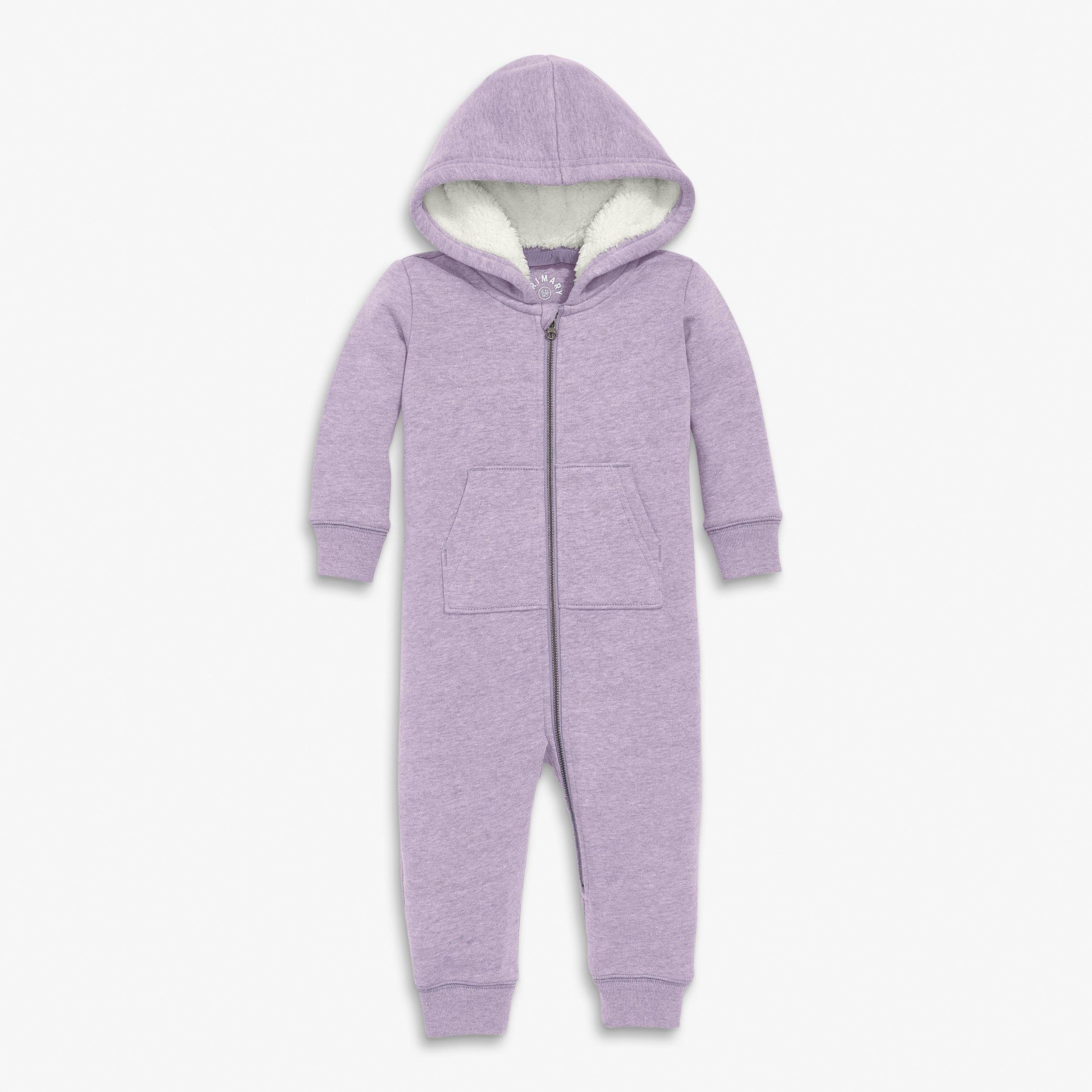 Baby teddy fleece-lined zip romper