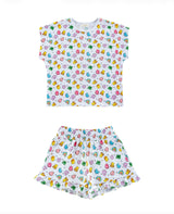 Lightweight French Terry Ruffle Shorts Lounge Set, Good Luck Charms