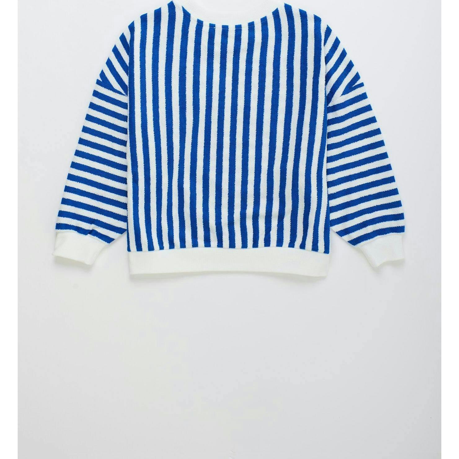 LEVANTE STRIPED KNIT SWEATSHIRT WHITE & BLUE