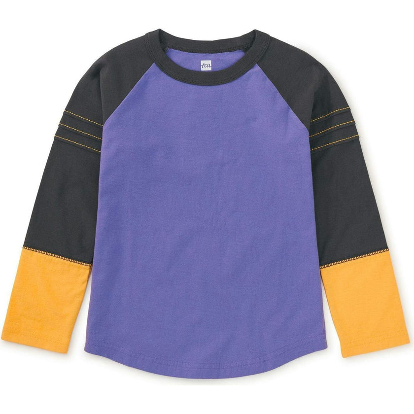 Explorer Colorblock Raglan Long Sleeve Pintuck T-Shirt, Blue