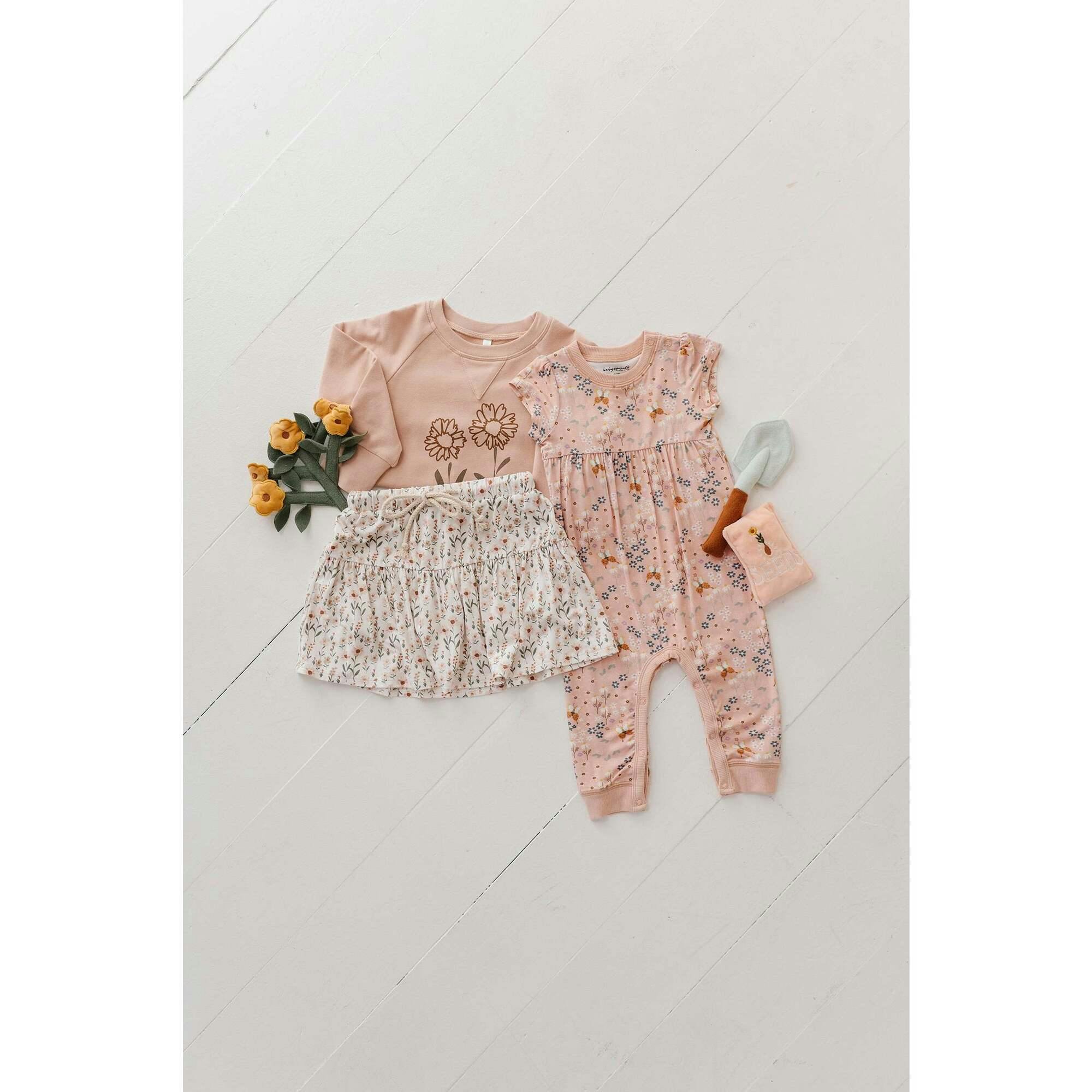 Girl's Short Sleeve Pant Romper Garden