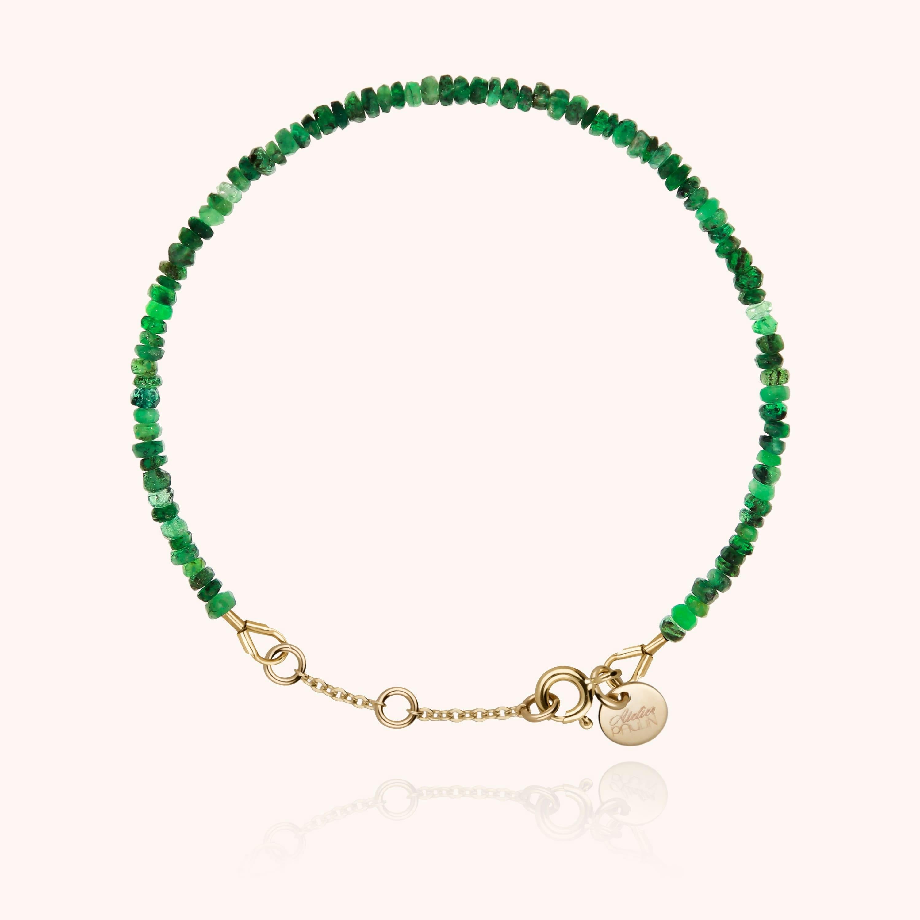 Women's Beaded Bracelet, Emerald