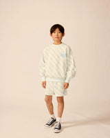 Organic Weekend Sweatshirt in Sky Blue Stripe