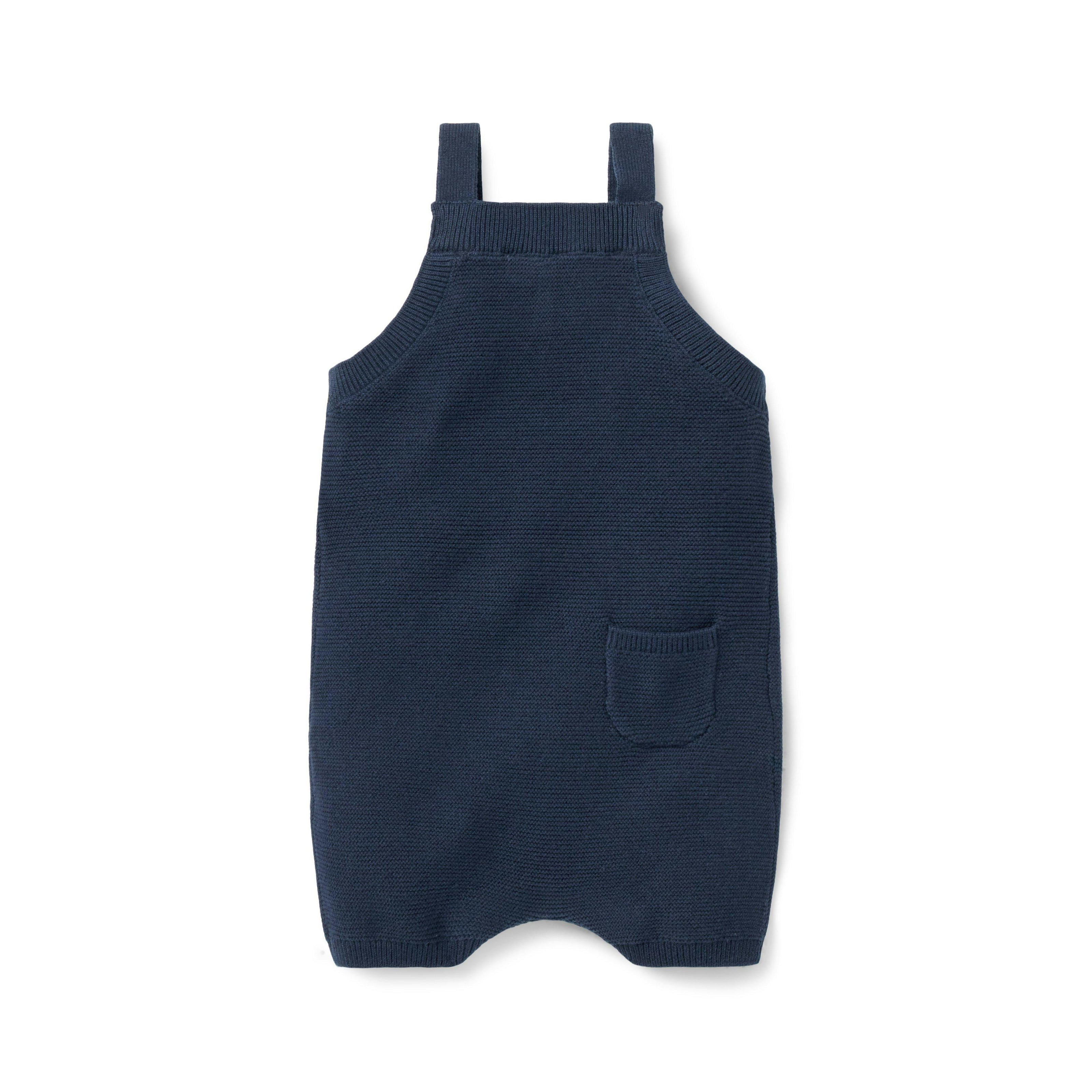 Baby Knit Overall, navy blue