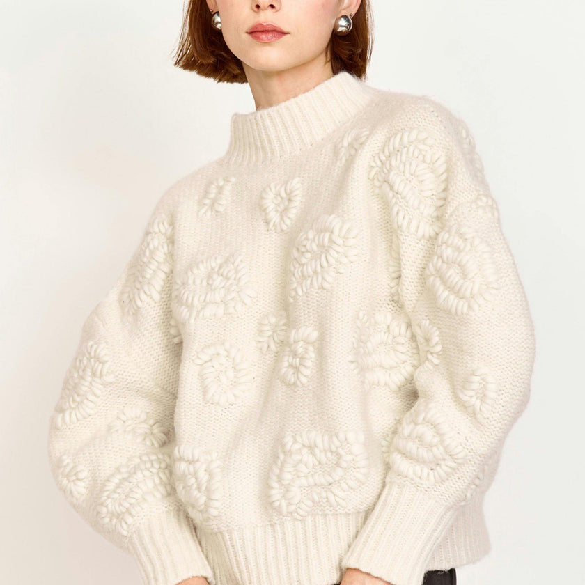 Cusco Waterlily Pullover in Ivory