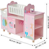 Olivia's Little World Amanda 6-in-1 Doll Nursery Station - Baby Pink