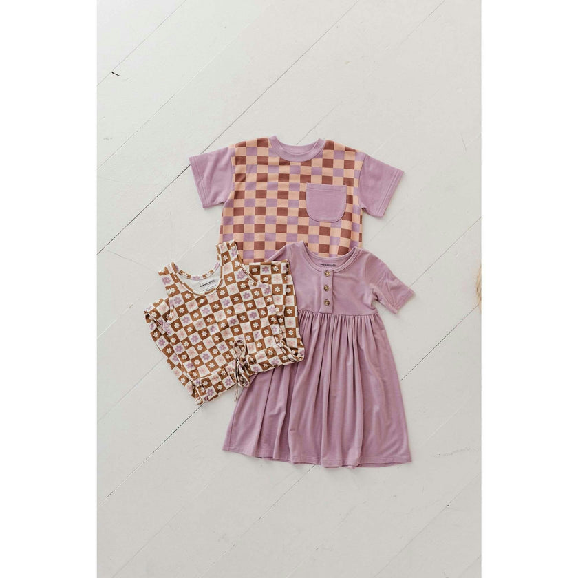 Short Sleeve Henley Dress Thistle