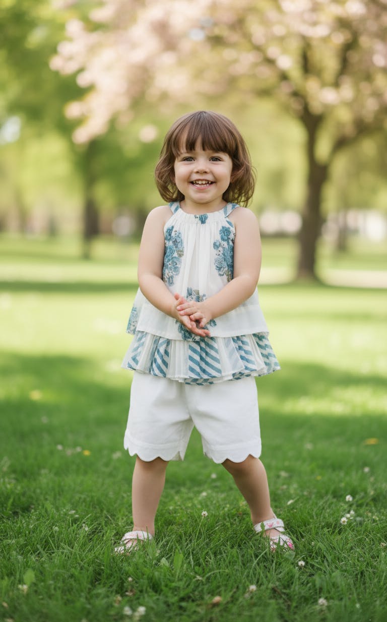 Pia Halter Top and Shorts Set Off-White and Blue