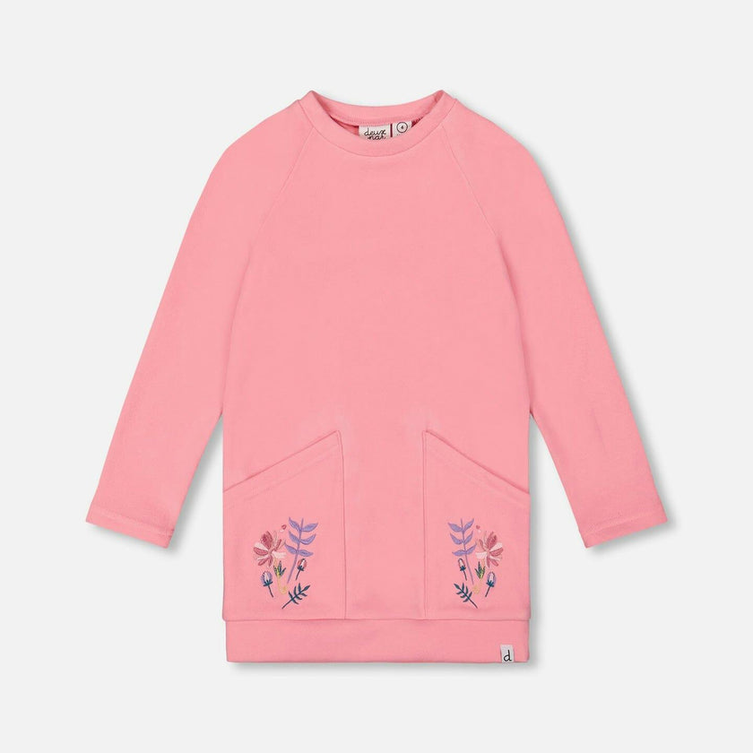 Tunic Tee With Embroidered Pockets Light Pink
