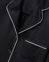 The Celine Silk Pajama Set in Black