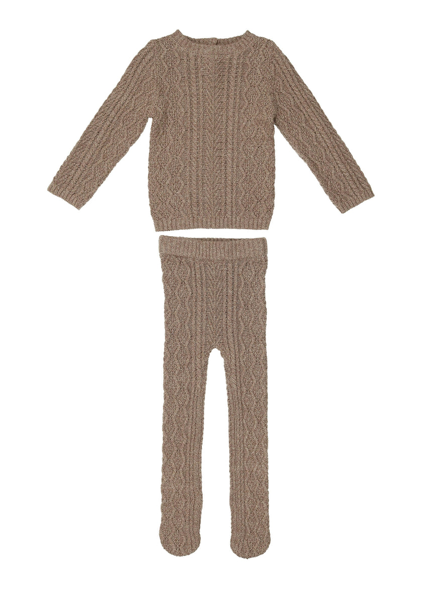 Marled Multi Knit Crew Neck Sweater & Pant 2-Piece Set