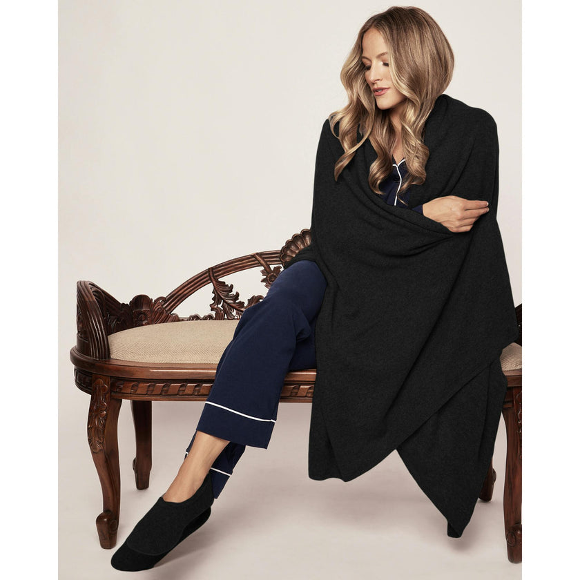 Women's Cashmere Slippers in Dark Grey
