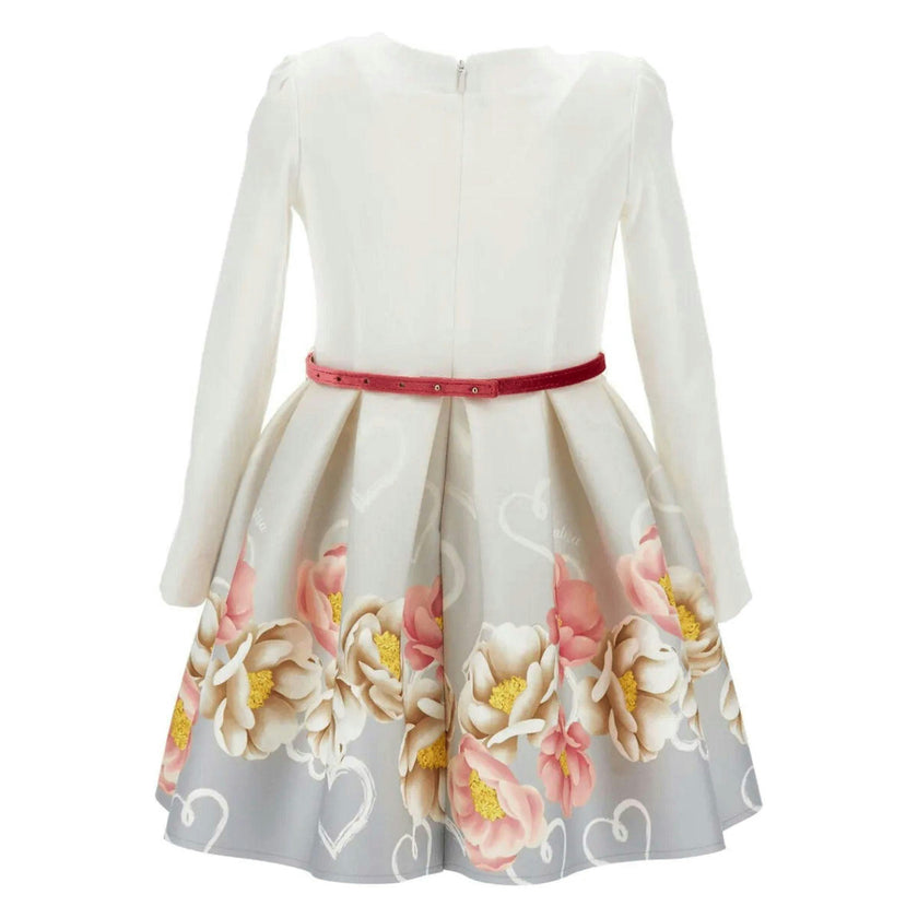 White Floral Print Dress
