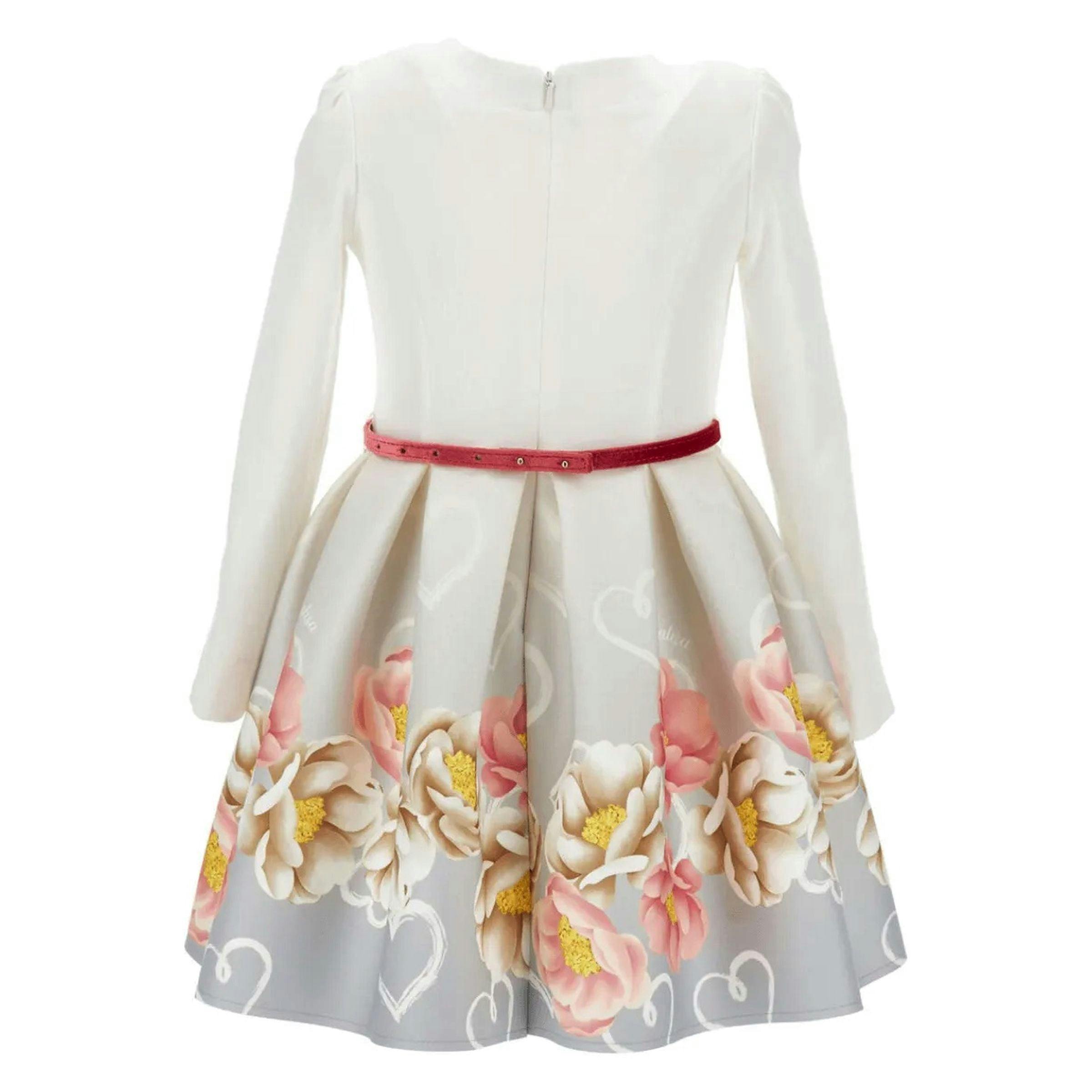 White Floral Print Dress