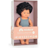 Colourful Edition Collection - Baby Doll Caucasian Curly Black Hair Boy 15'' (grey rompers)