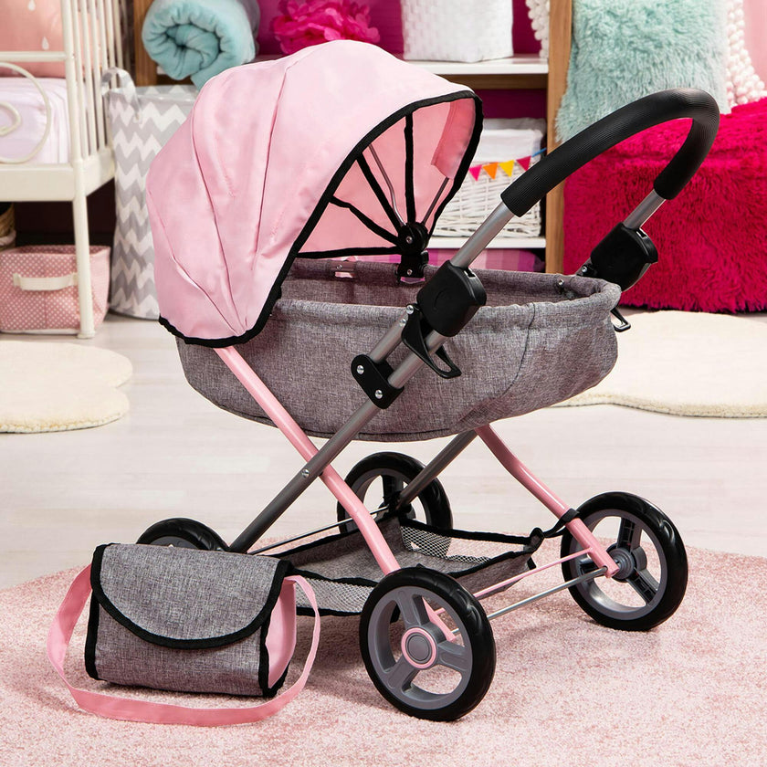 4-in-1 Toy Baby Doll Pram Stroller Cosy Set
