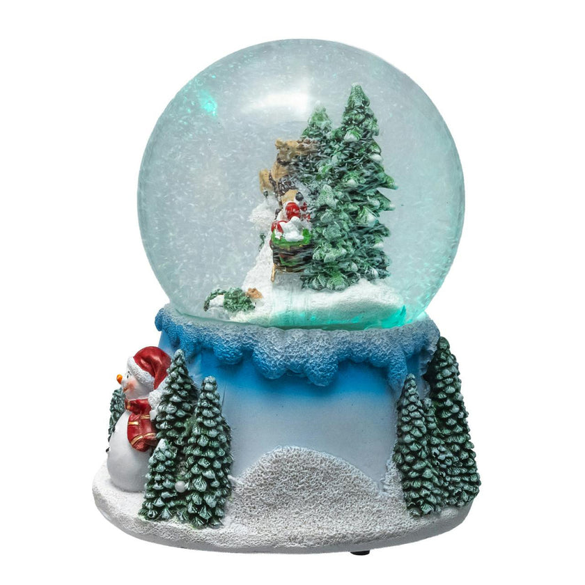 Kurt Adler 100MM Musical Santa, Snowman & Tree Snow Globe