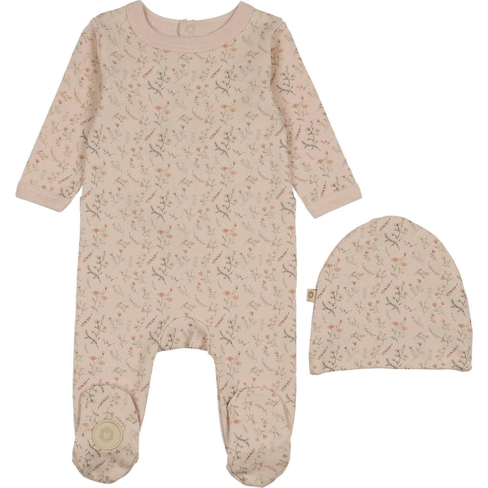 Botanical Girls Footie & Hat Set