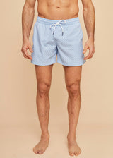 Sky Blue Geo Men's Swim Shorts