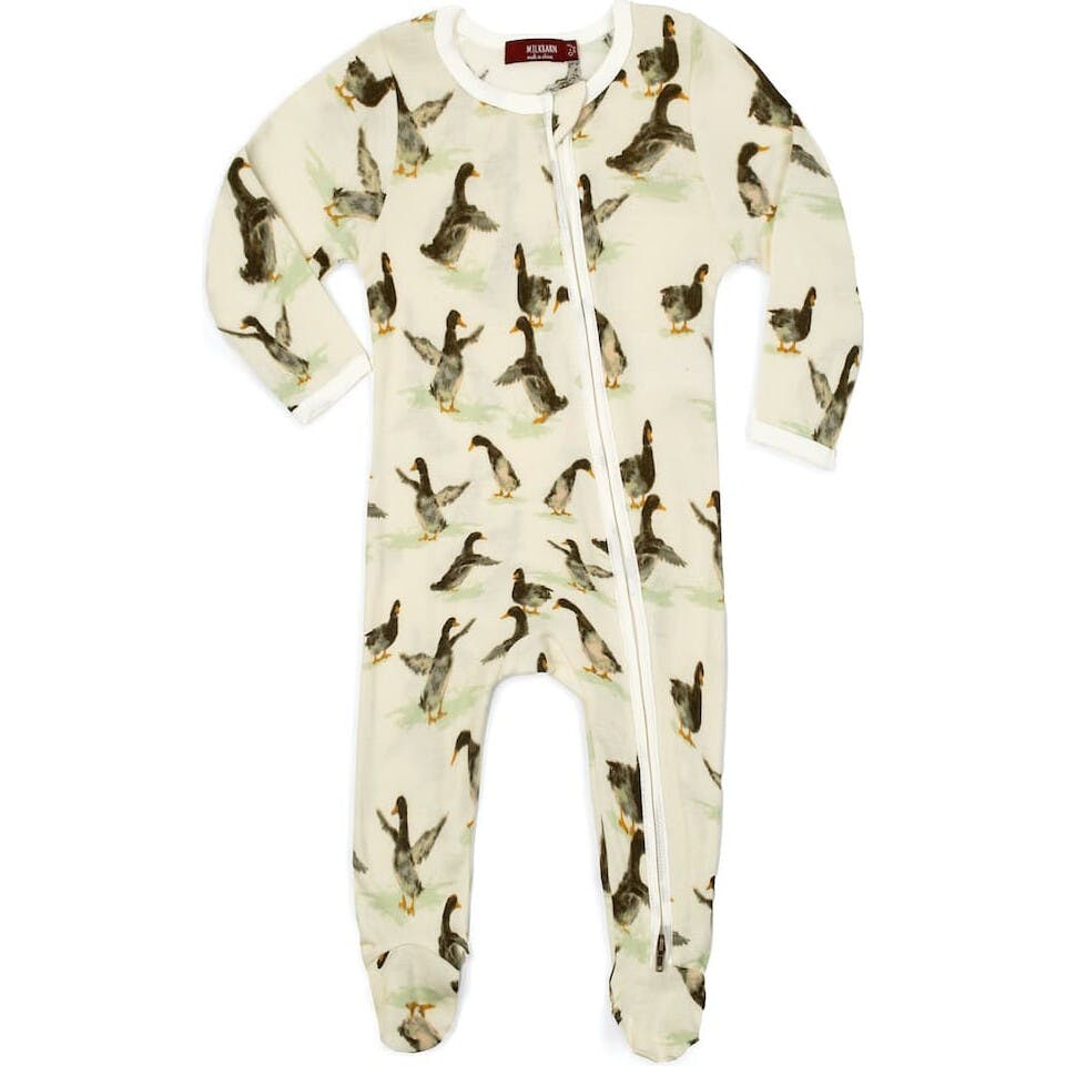 Organic Cotton Zipper Footed Romper