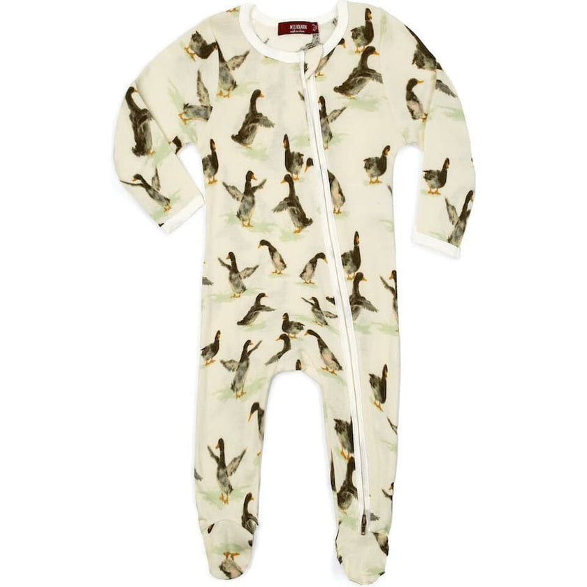 Organic Cotton Zipper Footed Romper