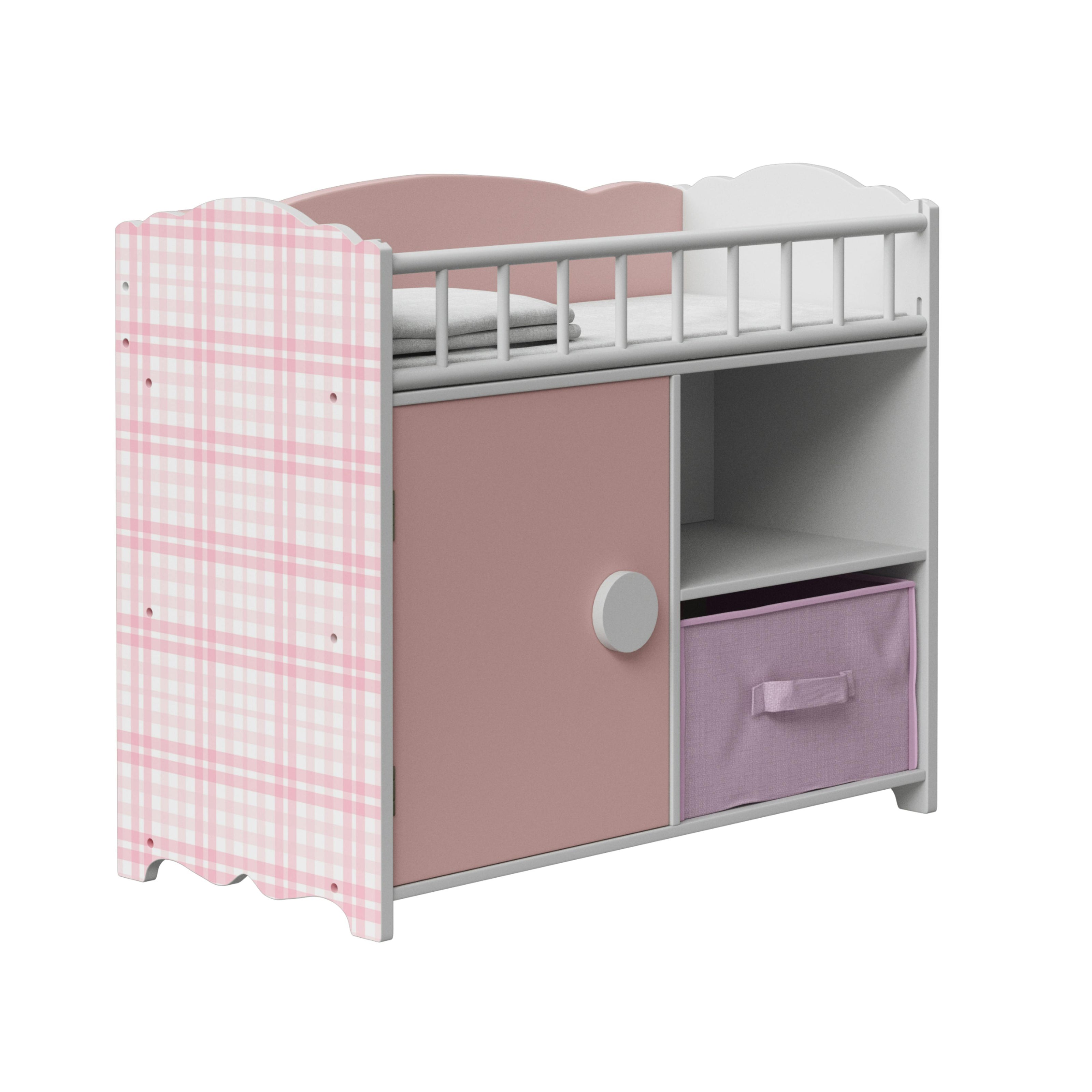 Olivia's Little World Aurora Princess Baby Doll Crib with Storage & Bedding