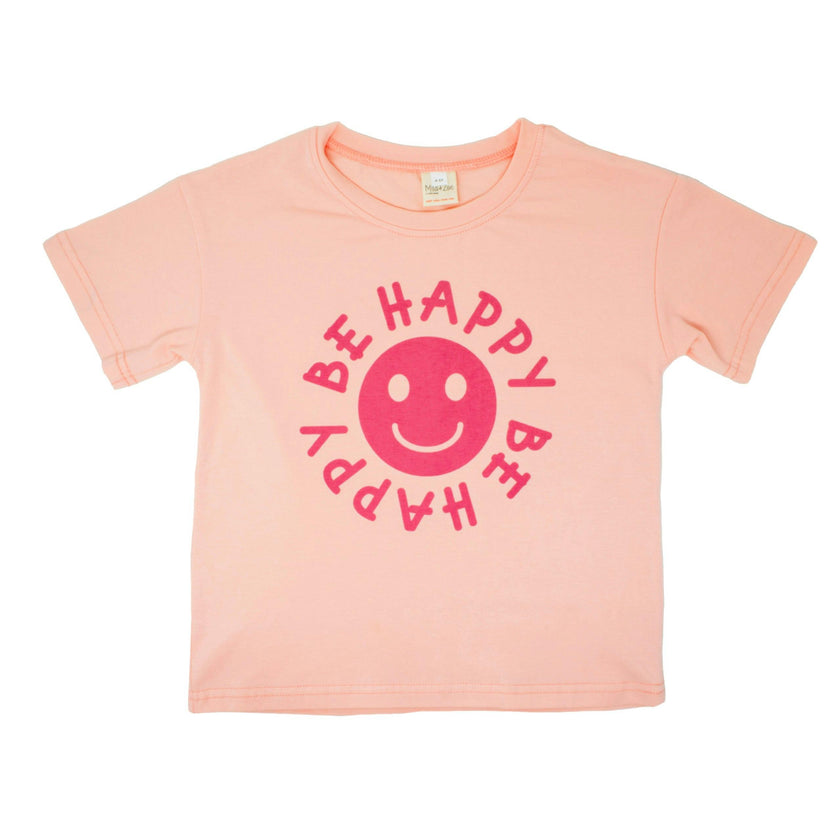 Happy Face "BE HAPPY" Message T-Shirt and Short Set Kids