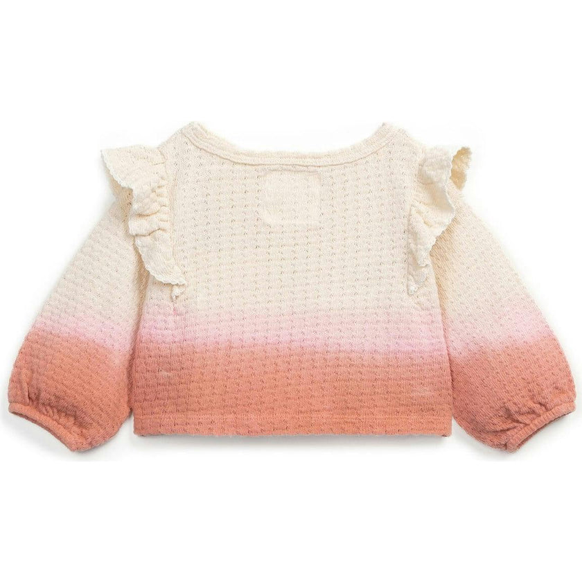Knitted Ombre Ruffle Shoulder Top