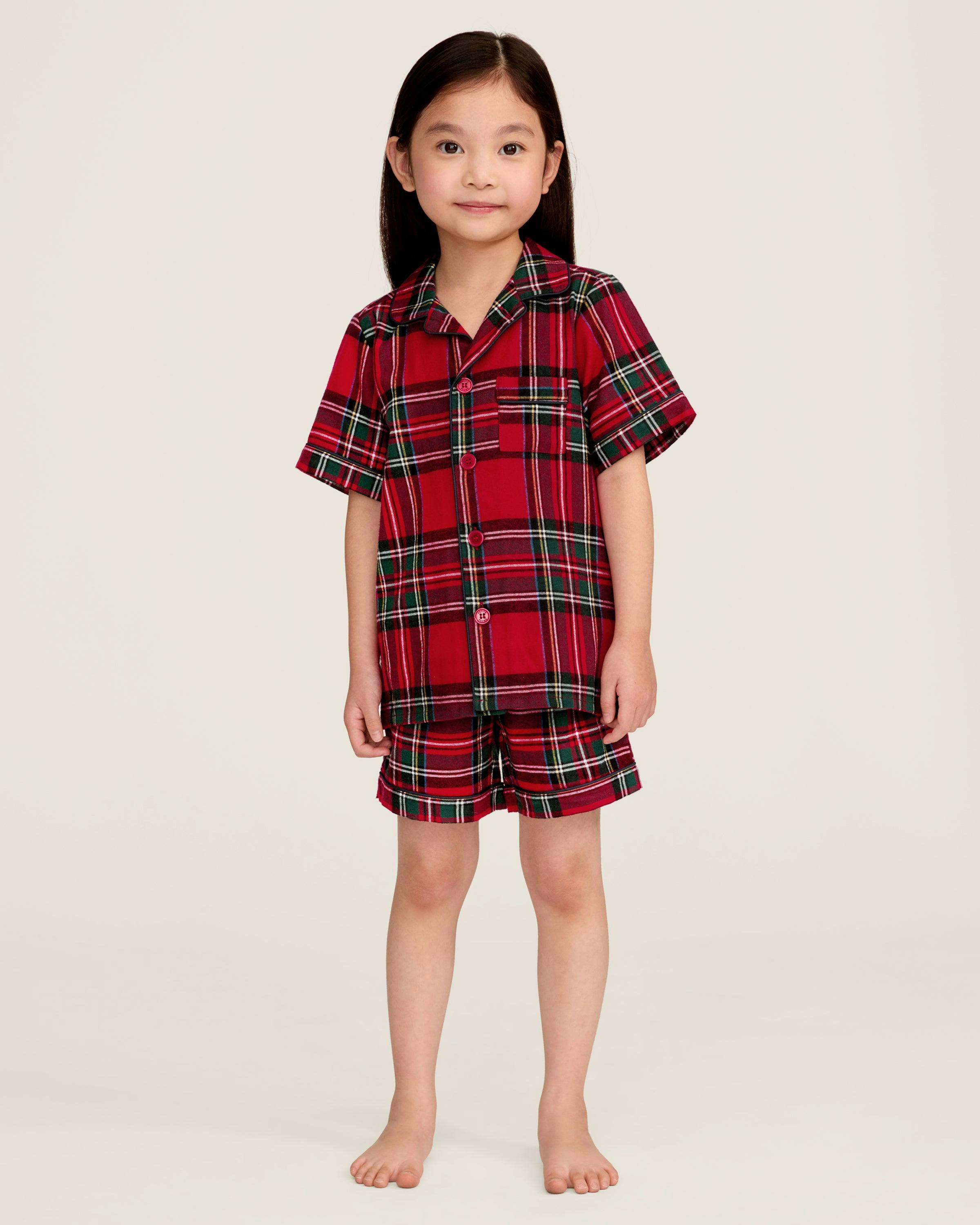 Kid's Brushed Twill Short Set in Imperial Tartan
