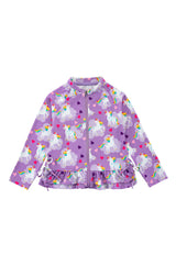 Raya UPF 50+ Ruffled Zip Up Sun Protection Jacket, Unicorn